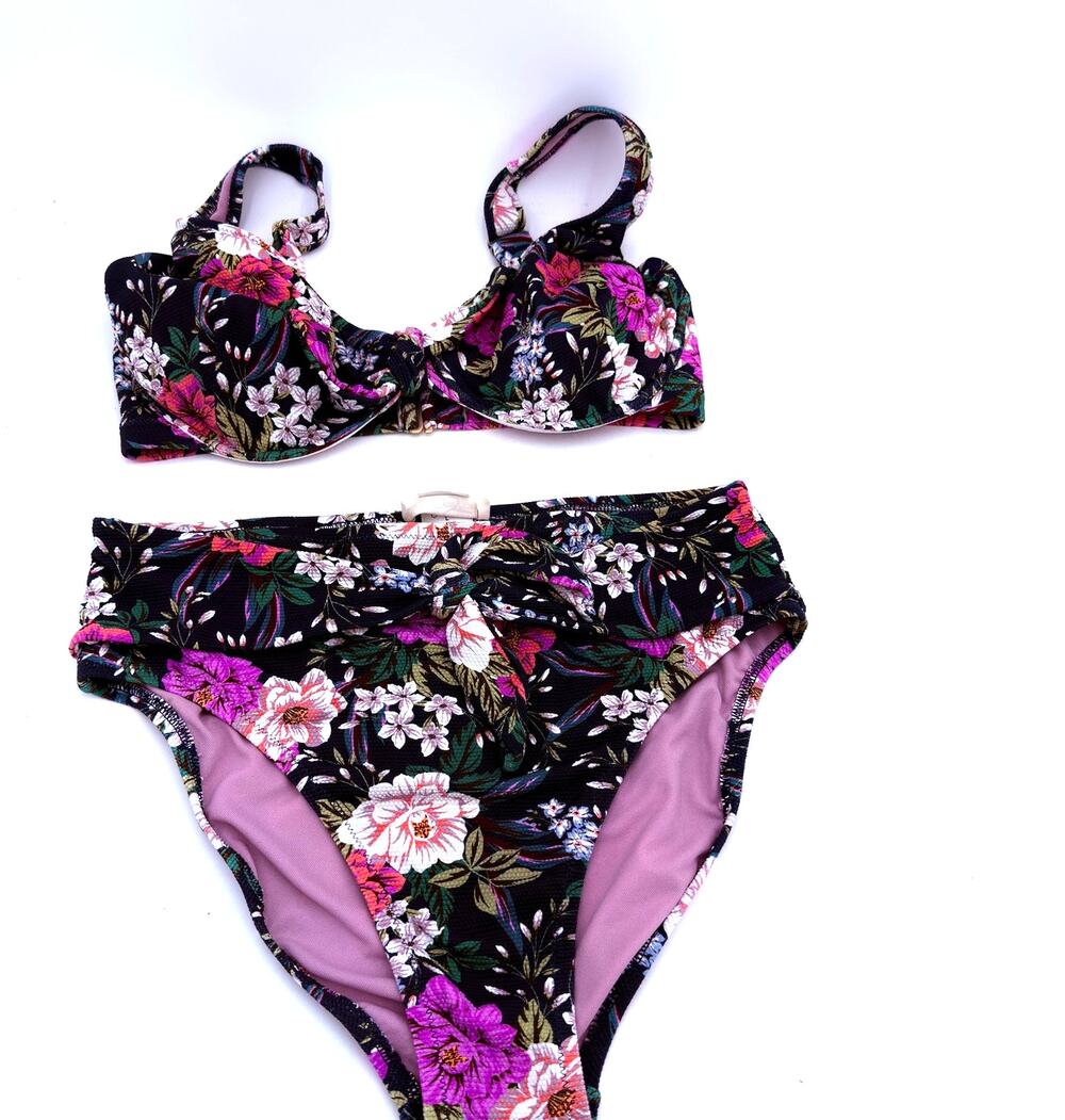 Jessica Simpson Women's Two Piece Floral Swim Bikini Size Large